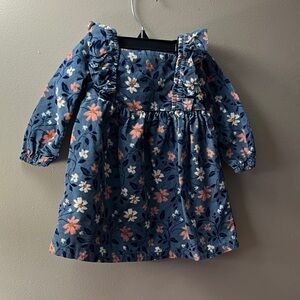 Carter's Blue Floral Ruffle Long-Sleeve Dress